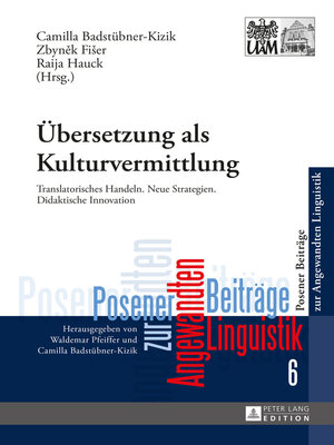 cover image of Übersetzung als Kulturvermittlung